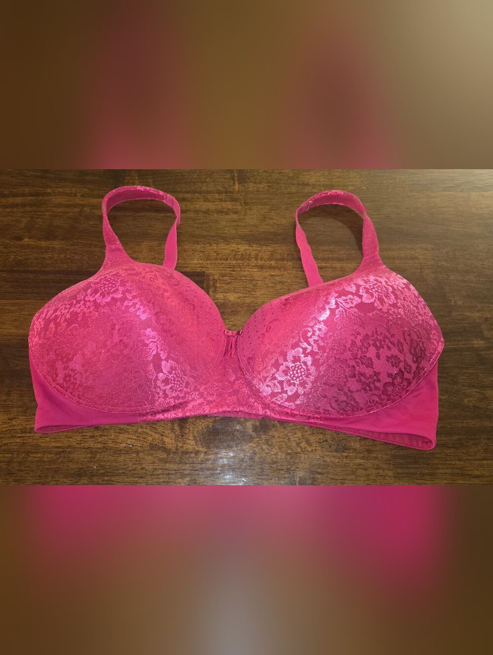 Vanity Fair Womens 40 DD Hot Pink Lace Bra